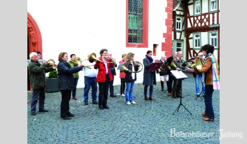 Probe für das 2. Babenhäuser Tattoo am Sonntag, 26. Mai auf dem Marktplatz in Babenhausen.