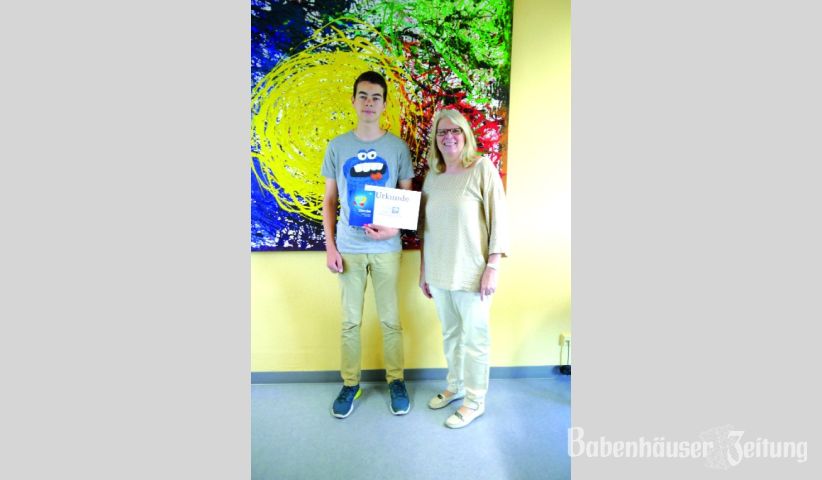 Florian Zappe und die Erdkunde-Lehrerin Dr. Gabriele Gottschalk.