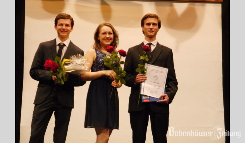 Die Besten der Bachgauschule: Manuel Müller, Lucia Kiesel und Carlos Böhm (v.l.)