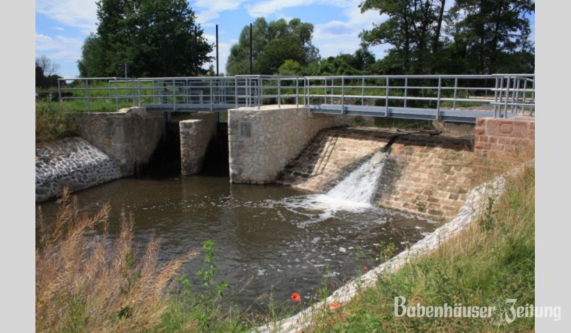 Saniertes Abschlagswehr zum Ohlebach vom Unterwasser aus betrachtet. &nbsp;&nbsp;&nbsp; &nbsp;Foto: rp

&nbsp;