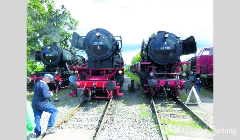 Im Eisenbahnmuseum zogen die historischen Dampflokomotiven die Blicke der Technikbegeisterten auf sich.
